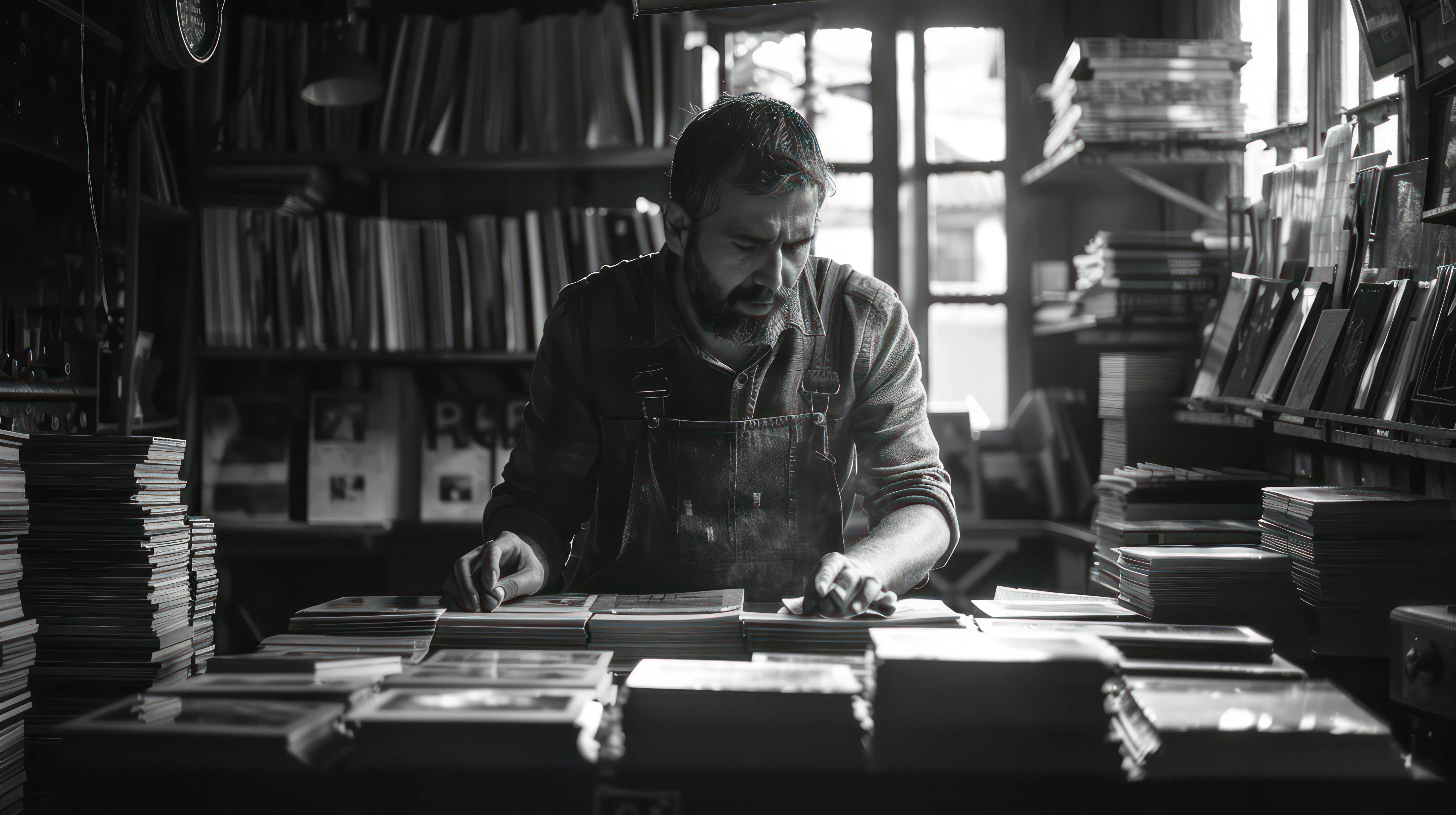 Ein Fotograf arbeitet in einer Dunkelkammer und entwickelt Filmfotos, um am Weltfotografentag die traditionelle Kunst zu feiern; ar 169 stylize 750 Job ID f9f4ad7847d54f028049a2a5e9437589